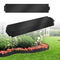 LARS360 Rasenkante Metall Rasenkante Verzinkt Mähkante Metall Beetumrandung Beeteinfassung - Schwarz Spleißanordnung (30M, 100 x 18 cm)