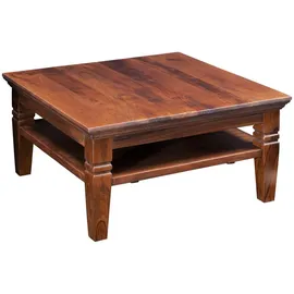 Massivmoebel24 Couchtisch OXFORD Braun Akazie 85 x 85 x 45 cm