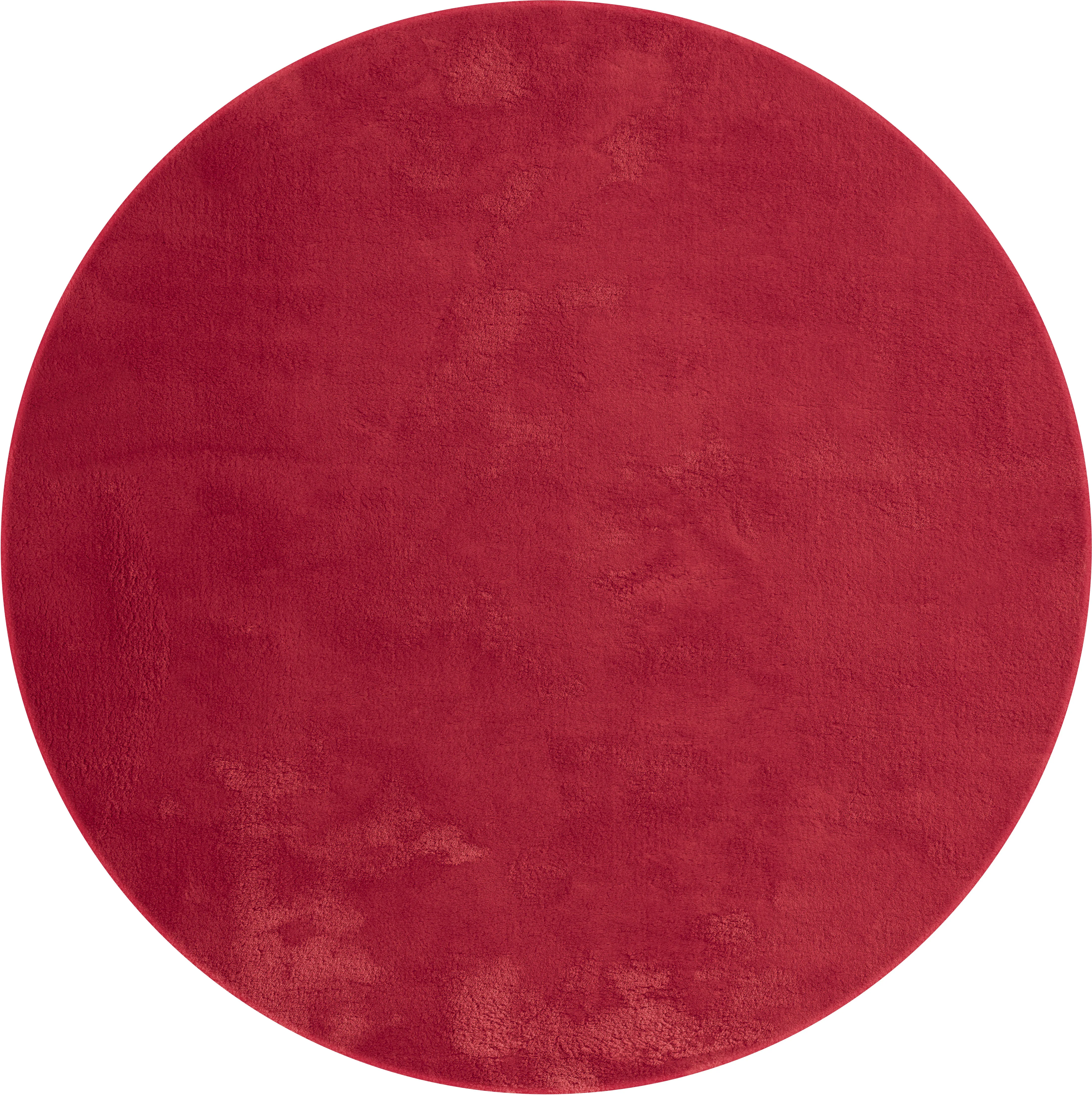 Teppich MERINOS "Loft 37" Teppiche Gr. Ø 200 cm, 16 mm, 1 St., rot Esszimmerteppiche Kunstfellteppich besonders weich und kuschelig, Fell Haptik