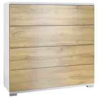 Vladon Kommode, Eiche San Remo, 76x76x35 cm, Wohnzimmer, Kommoden