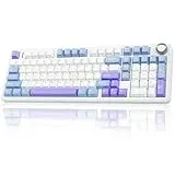 AULA F99 Pro Mechanische Gaming Tastatur,3-Modus Wireless Mechanische Tastatur mit Knopf,Fünfschichtige Polsterung Struktur,RGB-Hintergrundlicht,QWERTY,Hot-swap Custom Keyboard