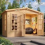 TIMBELA M334FB Gartenhaus 3,32 x 1,99 m Beige