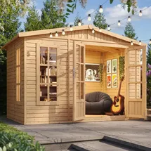 TIMBELA M334FB Gartenhaus 3,32 x 1,99 m Beige