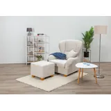 Home Affaire Ohrensessel Oliver Polyester 92 x 103 x 93 cm Beige mit Hocker