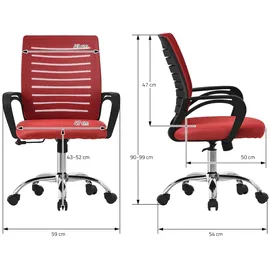 ML-Design Drehstuhl Polyester Rot