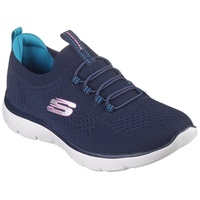 Skechers SUMMITS Slip-On Sneaker Freizeitschuh, Halbschuh, Slipper mit Memory Foam Ausstattung blau|rosa 40
