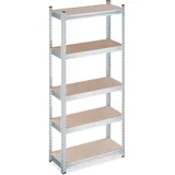 Relaxdays Schwerlastregal verzinkter Stahl 150 x 70 x 30 cm Natur/Silber