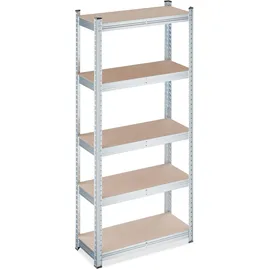 Relaxdays Schwerlastregal verzinkter Stahl 150 x 70 x 30 cm Natur/Silber