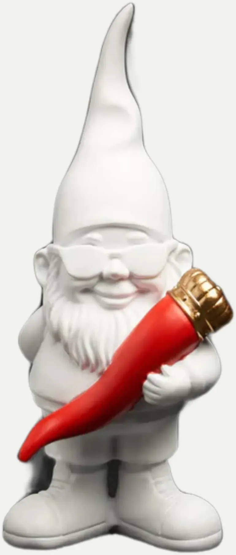 Zwerg Nano Lucky mit Horn 12cm Weiß