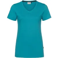 Hakro Damen-V-Shirt Cotton-Tec smaragd 3XL
