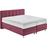 Westfalia Schlafkomfort Boxspringbett, rot (bordeaux, rot), B:195cm L:210cm, Bezug: