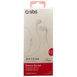SBS Stereo Earset Studio Mix 30 Kopfhörer mit Kabel In-Ear Taste Gesprächsann...