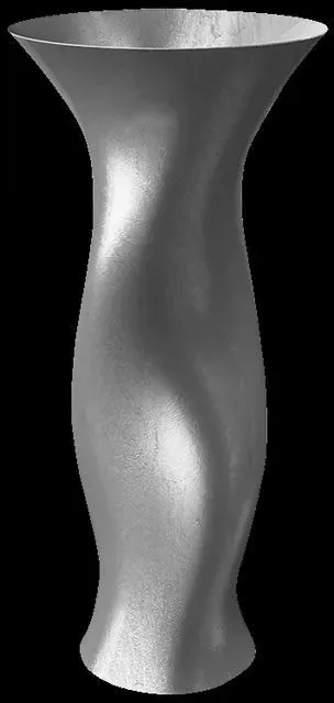 Glassdesign Dame Säulenwaschtisch VetroFreddo mit AntiScratch - Silber (Blattauflage 3D)