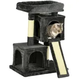 PawHut Kratzbaum 83 cm mit Sisalsäulen Spielbaum für Kleine Katzen