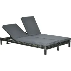 Outsunny - Doppelliege - 196Lx120Wx28Hcm - Grau