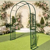 Poxvythb Rosenbogen,Gartenbogen aus Metall,Garten Dekoration mit Sockel, Tragbarer Blumengirlanden Rahmen für Party, Hochzeitsdekoration Outdoor(L180xW40xH230cm)