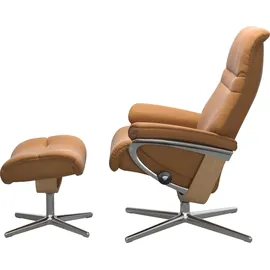 Stressless Relaxsessel STRESSLESS "Sunrise", braun (new caramel), B:83cm H:105cm T:74cm, Sessel, Relaxsessel, mit Cross Base, Größe S, M & L, Holzakzent Eiche