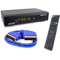 GALLUNOPTIMAL Combo-Receiver DVB-C & DVB-T2 H265 mit SCART-Kabel & Aufnahmefunktion geeignet für den Empfang von allen FTA DVB-C & DVB-T2 Sendern