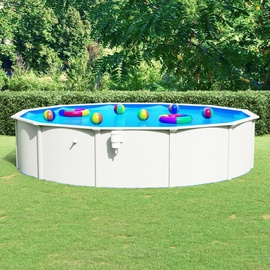 vidaXL Pool mit Stahlwand rund 550 x 120 cm weiß 93263