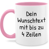 Tasse Tassen 325ml - Aufdruck selbst gestalten - Wunschdruck Text Namen - 325 ml - Rosa - mug kaffeetassen zum bedrucken und name schreiben nur noch eine pflanze personalized mugs dein wunschtext