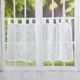 ELBERSDRUCKE Bistrogardine Crossover Voile 00 weiß transparent 48 x 140 cm Scheibengardine für Küche Küchenfenster Sichtschutz