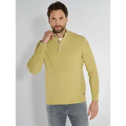 engbers Herren Pullover mit Polo-Kragen gelb regular uni Stehkragen - L