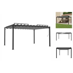vidaXL Partyzelt Pergola mit Lamellendach, 3x4 m, Anthrazit – Stoff und Aluminium