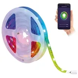Luminea Home Control WLAN-RGB-LED-Streifen mit App- und Sprachsteuerung, USB, 3 m