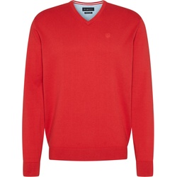 V-Ausschnitt-Pullover BUGATTI Gr. XXXL, rot Herren Pullover V-Ausschnitt-Pullover