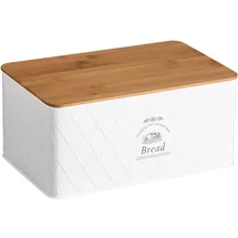 KESPER Schneidebrett aus Metall/Bambus, Farbe: weiß Maße: 28x18x13 cm, 18046 Brotkasten Metall, B/H/L: ca. 18x13x28 - weiß