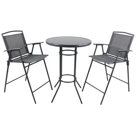 VCM Barset 3 tlg. rund 60 x 110 cm Anthrazit