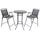 VCM Barset 3 tlg. rund 60 x 110 cm Anthrazit