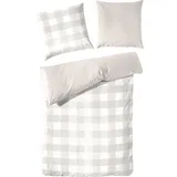 H. G. Hahn Bettwäsche PERKAL Karo (BT 135x200 cm) | 070 beige - 135 x 200