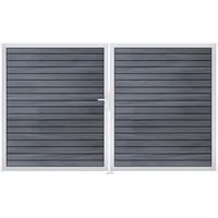 GROJA Doppeltor 300 x 18 cm Steingrau/Aluminium
