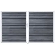 GROJA Doppeltor 300 x 18 cm Steingrau/Aluminium