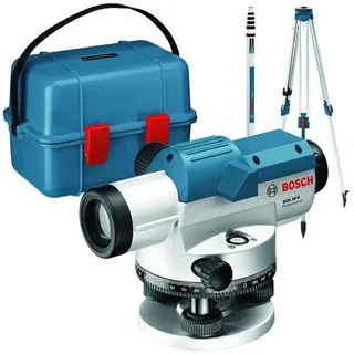 Bosch Optisches Nivelliergerät GOL 26 D mit Baustativ BT160, Messstab GR 500 Professional + + One Size