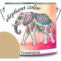 elephant color hochwertige Fassadenfarbe auf Silikonharz Sockelfarbe Betonfarbe (1 L, RAL 1001 - Beige)