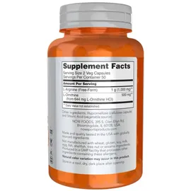 NOW Foods Arginin & Ornithin 500/250 mg Kapseln 100 St.