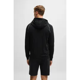 Boss Herren, Mix&Match Jacket H", Hoodie aus Stretch-Baumwolle mit Reißverschluss und Kontrastpaspeln Schwarz001 L