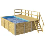 Weka Massivholzpool 595 Gr. 1 490 x 201 x 315 cm grün/braun Folie blau