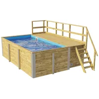 Weka Massivholzpool 595 Gr. 1 490 x 201 x 315 cm grün/braun Folie blau