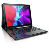 Aplic Bluetooth Tastatur kompatibel mit Tablet iPad Pro 12,9 Zoll - Gen 3 + 4 – 280 mAh Akku - inkl. Case - Tablet Keyboard kompatibel mit Apple