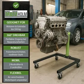 Trutzholm Werkstattkran Stahl Tragkraft 550 kg 360° Montagekopf grün