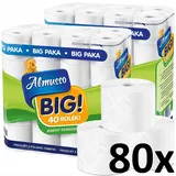 Scandinavian home 40 Rollen 3 SCHICHTEN GROßPACKUNG Toilettenpapier 3-lagig 40 ROLLEN x 160 BLÄTTER, WEISS