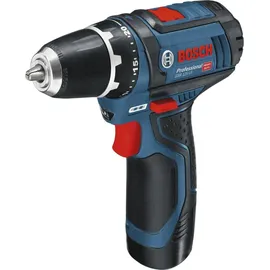 Bosch GSR 12V-15 Professional inkl. 2 x 2 Ah + Tasche + 25-tlg. Bit-Set 060186810H