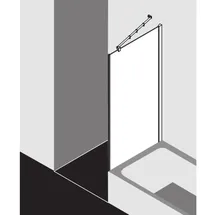 Kermi Filia XP Seitenwand FXTVD08017VUK 80 x 175 cm, silber hochglanz, ESG Opaco, verkürzt neben Badewanne