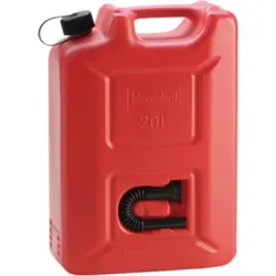 Hünersdorff Kraftstoff-Kanister PROFI (UN) 20 L rot,UN-Zulassung,HDPE,schwarzes Zubehör