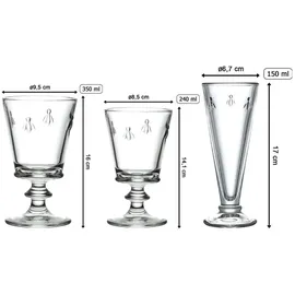 LA Rochère France Biene Abeille Wein- und Sektgläser Set 18-tlg. 0,15 l