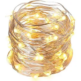 Fachhandel Plus Micro LED Lichterkette 100 LED Timer Dimmer Fernbedienung 8 Funktionen Indoor Outdoor