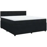 vidaXL Boxspringbett mit Matratze Schwarz 180x200 cm Samt